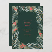 Invitation Fête de Noël classique Cadre Floral (Devant / Derrière)