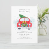 Invitation Fête de Noël classique de la famille des voitures  (Debout devant)