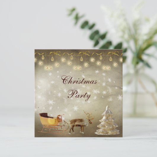 Invitation Fête de Noël classique et serpent (Debout devant)