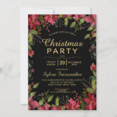 Invitation Fête de Noël classique Pretty Poinsettia (Devant)