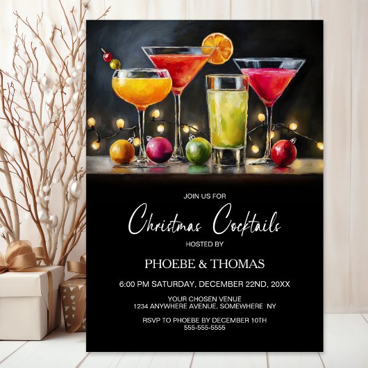 Invitation Fête de Noël Cocktail