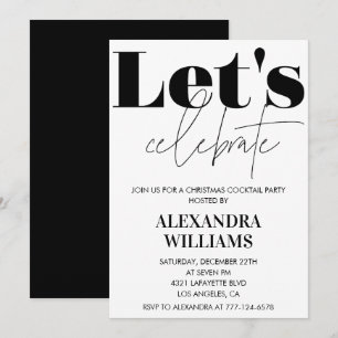 Invitation Fête de Noël cocktail Black Celebrons