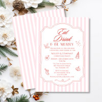 Fête de Noël Cocktail d'entreprise Rayures Roses