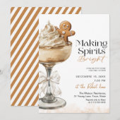 Invitation Fête de Noël Cocktail : Éclairer les Esprits (Devant / Derrière)