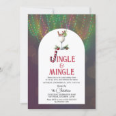 Invitation Fête de Noël Cocktail Jingle & Mingle (Devant)