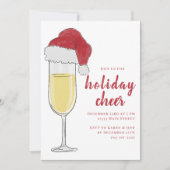 Invitation Fête de Noël Cocktail Party au Champagne (Devant)