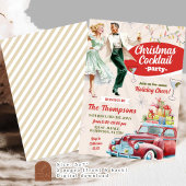 Invitation Fête de Noël Cocktail Rétro Vintage
