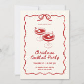 Invitation Fête de Noël Cocktail Rouge (Devant)