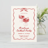 Invitation Fête de Noël Cocktail Rouge (Debout devant)