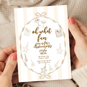 Invitation Fête de Noël Cocktails et ornements festifs