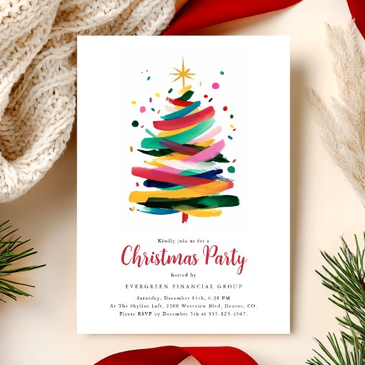 Invitation Fête de Noël Colorée