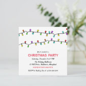 Invitation Fête de Noël colorée de lumières de Noël (Debout devant)