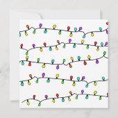 Invitation Fête de Noël colorée de lumières de Noël (Dos)