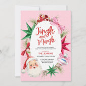 Invitation Fête de Noël colorée Jingle et Mingle (Devant)