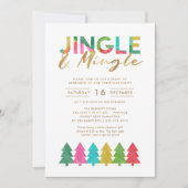 Invitation Fête de Noël colorée moderne Jingle et Mingle (Devant)