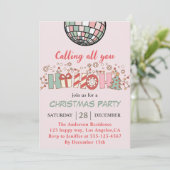 Invitation Fête de Noël Colorée Rétro (Debout devant)