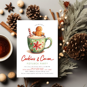 Invitation Fête de Noël Cookies & cacao