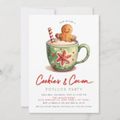 Invitation Fête de Noël Cookies & Cocoa (Devant)