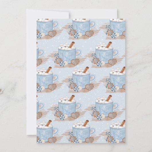 Invitation Fête de Noël Cookies et Cocoa (Dos)