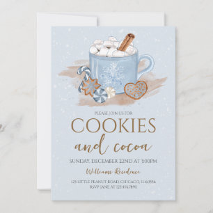 Invitation Fête de Noël Cookies et Cocoa