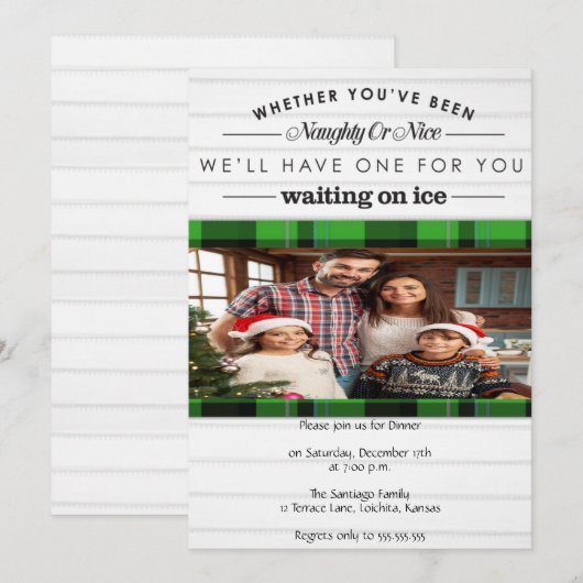 Invitation Fête de Noël coquine ou belle (Devant / Derrière)