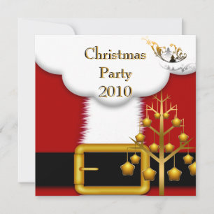 Invitation Fête de Noël Costume de Père Noël Rouge