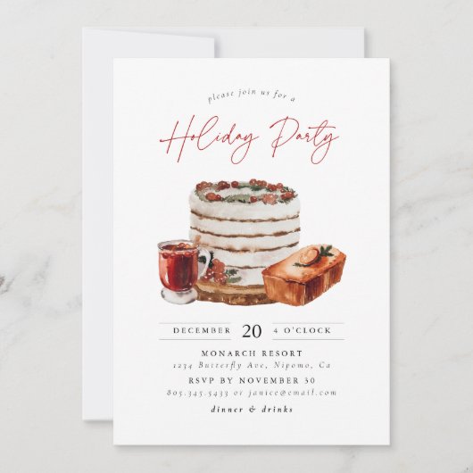 Invitation Fête de Noël cosy (Devant)