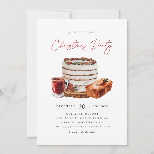 Invitation Fête de Noël cosy (Devant)