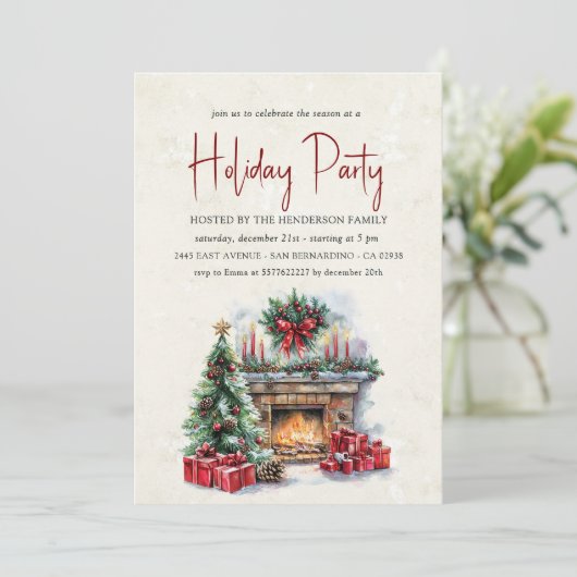 Invitation Fête de Noël Cosy (Debout devant)