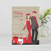 Invitation Fête de Noël Couples Entreprise (Debout devant)