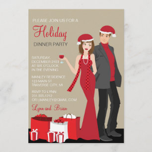 Invitation Fête de Noël Couples Entreprise