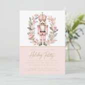 Invitation Fête de Noël Couronne Rose Casse-Noisette (Debout devant)