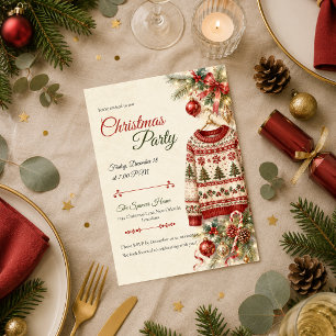 Invitation Fête de Noël Cozy Fair Isle
