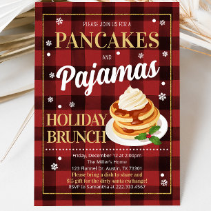 Invitation Fête de Noël Crêpes et Pyjamas