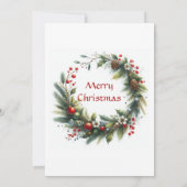 Invitation Fête de Noël d'affaires Wreath avec Poinsettia I (Dos)