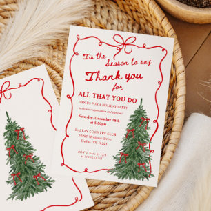 Invitation Fête de Noël d'appréciation du personnel de vacanc
