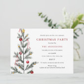 Invitation Fête de Noël d'Arbre Traditionnel Simple (Debout devant)