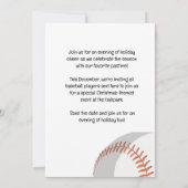 Invitation Fête de Noël de baseball enregistrer la date pour  (Dos)
