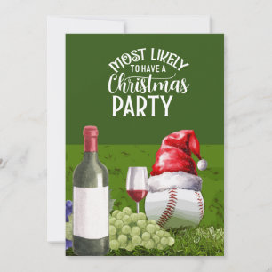 Invitation Fête de Noël de baseball enregistrer la date pour