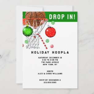 Invitation Fête de Noël de basket-ball
