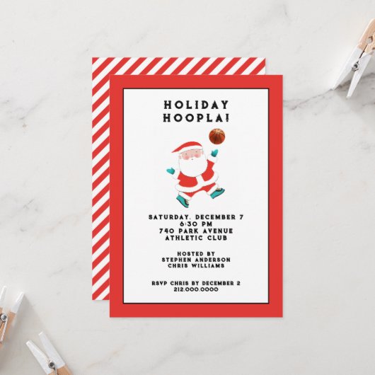 Invitation Fête de Noël de basketball (Devant/Arrière en situation)