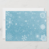 Invitation Fête de Noël de bleu du pays des merveilles (Dos)