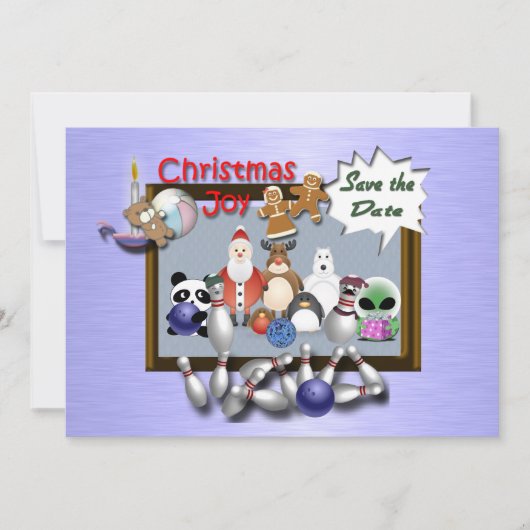 Invitation Fête de Noël de Bowling (Devant)