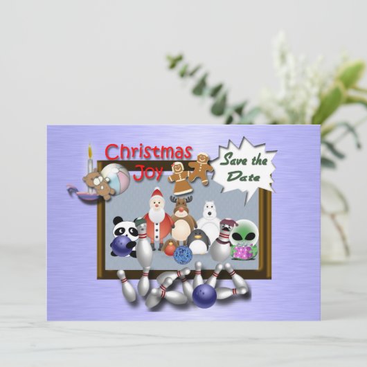 Invitation Fête de Noël de Bowling (Debout devant)