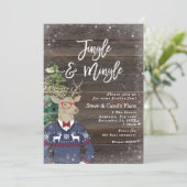 Invitation fête de noël de cerf rustique (Debout devant)