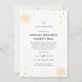 Invitation Fête de Noël de charité d'entreprise minimal blanc (Devant)