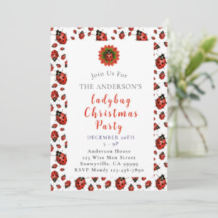 Invitation Fête de Noël de coccinelle