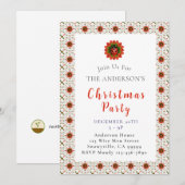 Invitation Fête de Noël de coccinelle (Devant / Derrière)