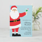 Invitation Fête de Noël de cocktails de vacances de Père Noël (Debout devant)