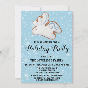 Invitation Fête de Noël de cookies de renne blanc de neige